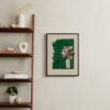 Bouquet against painted green background Art by Bethania Lima