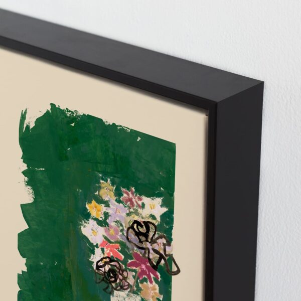 Bouquet against painted green background Art by Bethania Lima