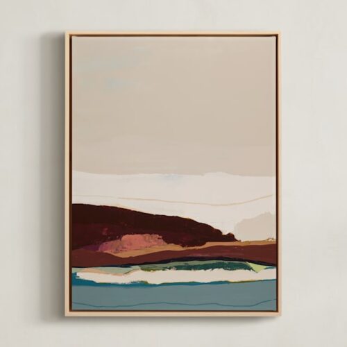 Burgundy Seascape Diptych 1 Art by Caryn Owen