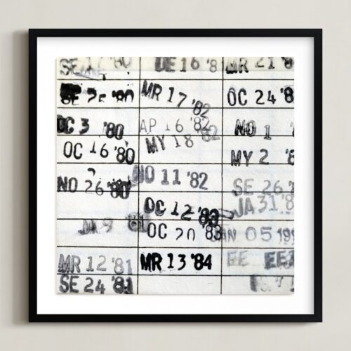 Date Due Art by ALICIA BOCK