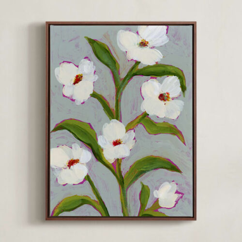 Floral Abstract in Icy Blue Art by Katie Mulder