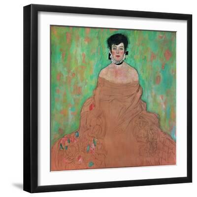 Amalie Zuckerkandl, 1917-18 (Painting on Canvas) - Black Framed Art Print Wall Art, 16x16