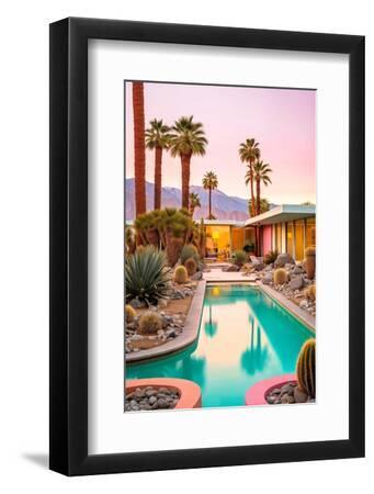 California Dreaming - Mid-Century Magic - Black Framed Art Print Wall Art, 8x12