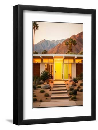 California Dreaming - Mid-Century Sunset - Black Framed Art Print Wall Art, 8x12