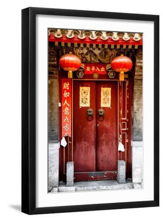 China 10MKm2 Collection - Red Door - Black Framed Art Print Wall Art, 12x18