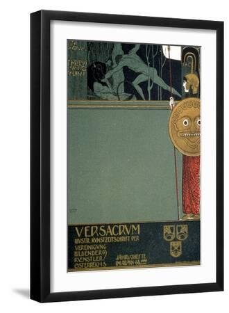 Cover of Ver Sacrum, the Journal of the Viennese Secession, of Theseus and the Minotaur - Black Framed Art Print Wall Art, 12x18