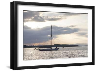 Daybreak Sail - Black Framed Art Print Wall Art, 18x12