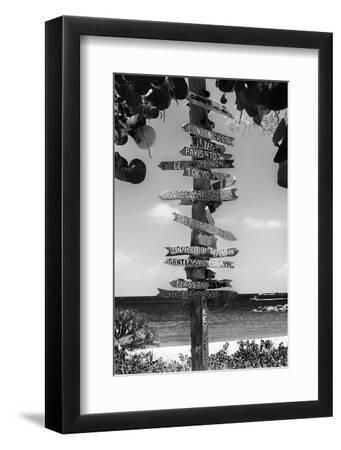 Destination Signs - Key West - Florida - Black Framed Art Print Wall Art, 8x12