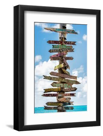 Destination Signs - Key West - Florida - Black Framed Art Print Wall Art, 8x12 Destination Signs - Key West - Florida - Black Framed Art Print Wall Art, 8x12