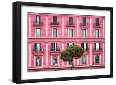 Dolce Vita Rome Collection - Pink Building Facade - Black Framed Art Print Wall Art, 18x12 Dolce Vita Rome Collection - Pink Building Facade - Black Framed Art Print Wall Art, 18x12