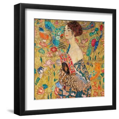 Donna con ventaglio - Black Framed Art Print Wall Art, 12x12