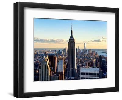 Downtown at Sunset, Empire State Building and One World Trade Center (1WTC), Manhattan, New York - Black Framed Art Print Wall Art, 12x9 Downtown at Sunset, Empire State Building and One World Trade Center (1WTC), Manhattan, New York - Black Framed Art Print Wall Art, 12x9