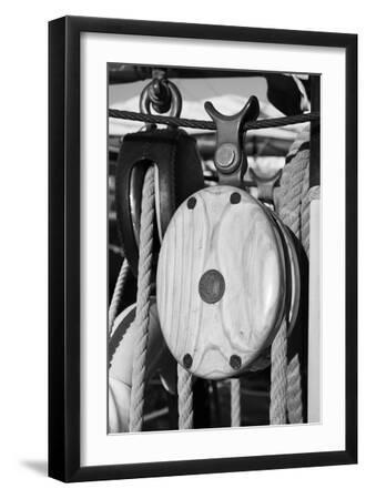 Nautical Quest - Pulley - Black Framed Art Print Wall Art, 12x18