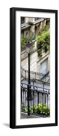 Paris Focus - Stairs of Montmartre - Black Framed Art Print Wall Art, 8x24