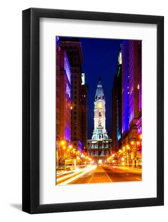 Philadelphia City - Black Framed Art Print Wall Art, 8x12