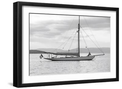 Sailing Silhouette - Black Framed Art Print Wall Art, 18x12