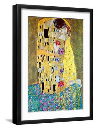 The Kiss - Black Framed Art Print Wall Art, 12x18 The Kiss - Black Framed Art Print Wall Art, 12x18
