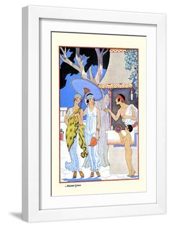 Ancient Greece - White Framed Art Print Wall Art, 12x18