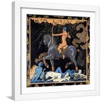Celui Qui Monte Le Cheval Noir, C.1917-1920 - White Framed Art Print Wall Art, 16x16
