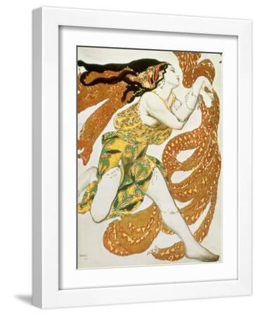 Costume Design for a Bacchante in "Narcisse" by Tcherepnin, 1911 - White Framed Art Print Wall Art, 12x16