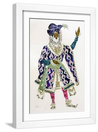 Costume Design for a Sultan (W/C on Paper) - White Framed Art Print Wall Art, 12x18