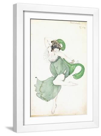 Costume Design for 'Bacchanale', Soloist Ballerina - White Framed Art Print Wall Art, 12x18