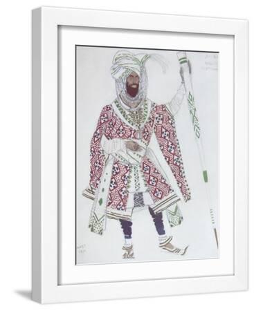 Costume Design for the Ballet Blue God, 1912 - White Framed Art Print Wall Art, 12x16