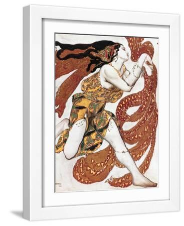Costume sketch for a Bacchante, from the ballet " Narcissus", mythological poem ,1911. - White Framed Art Print Wall Art, 12x16