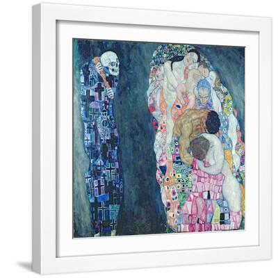 Death and Life, circa 1911 - White Framed Art Print Wall Art, 16x16