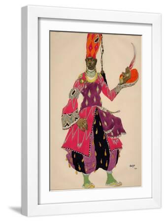 Eunuque Eunuch Costume for the Ballet Sheherazade (Scheharazade) by Nicolas (Nikolai) Rimski Korsak - White Framed Art Print Wall Art, 12x18