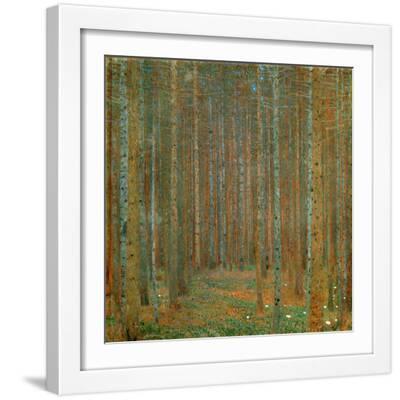 Fir Forest I - Klimt, Gustav (1862-1918) - 1901 - Oil on Canvas - 90X90 - Kunsthaus Zug, Collection - White Framed Art Print Wall Art, 16x16