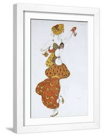 Odalisque, Costume Design for the Ballet Sheherazade by N. Rimsky-Korsakov, 1910 - White Framed Art Print Wall Art, 12x18
