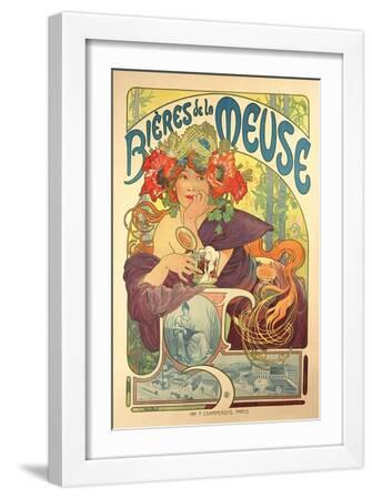 Poster Advertising 'Bieres De La Meuse', 1897 - White Framed Art Print Wall Art, 12x18
