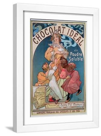 Poster Advertising 'Chocolat Ideal', 1897 - White Framed Art Print Wall Art, 12x18