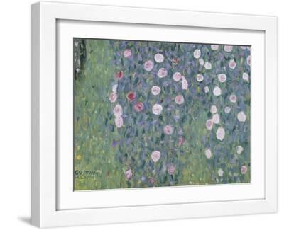 Rosiers sous les arbres - White Framed Art Print Wall Art, 16x12