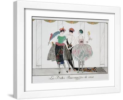 The Beautiful Savages, Engraved by Henri Reidel, 1920 - White Framed Art Print Wall Art, 16x12