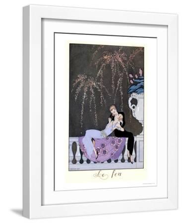 The Fire, Illustration for "Fetes Galantes" by Paul Verlaine 1924 - White Framed Art Print Wall Art, 12x16