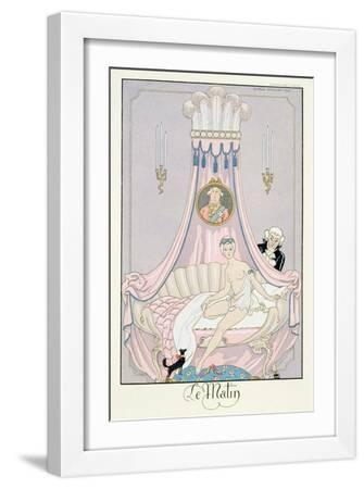The Morning, 1925 (Pochoir Print) - White Framed Art Print Wall Art, 12x18