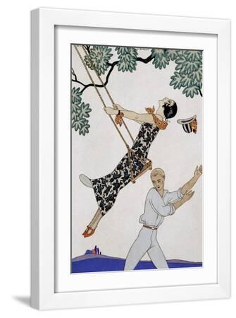 The Swing, 1920S - White Framed Art Print Wall Art, 12x18
