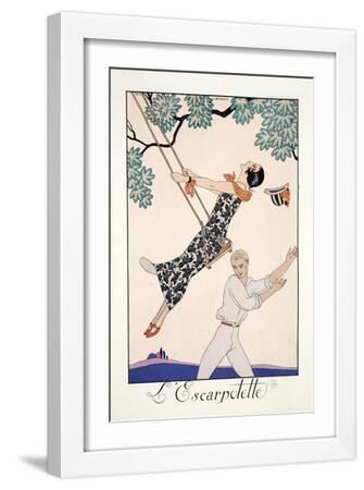 The Swing - White Framed Art Print Wall Art, 12x18