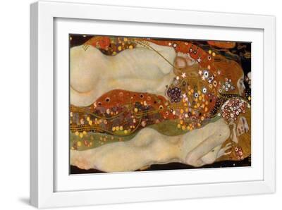 Water Serpents II, (Friends) 1904-07 - White Framed Art Print Wall Art, 18x12